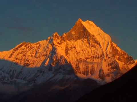 
Machapuchare Sunset From Annapurna Sanctuary Base Camp - Michael Palin Himalaya DVD
